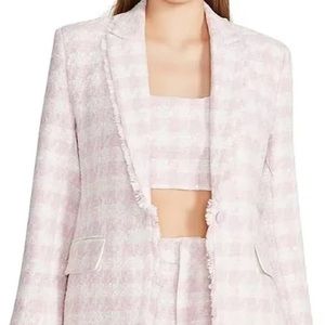 Steve Madden Pink Tulle Houndstooth Jacket Large